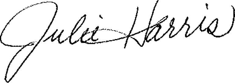 julie harris signature